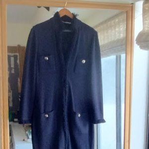 St.John Collection by Marie Gray Long black fringed knit Jacket, 8